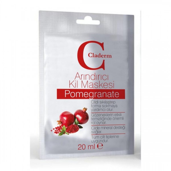 Claderm Arındırıcı Kil Maskesi Pomegranate 20 ml Claderm Arındırıcı Kil Maskesi Pomegranate 20 ml