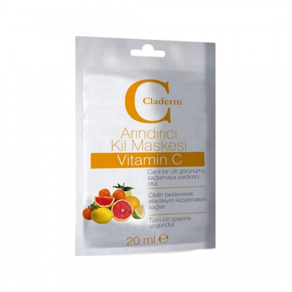 Claderm C Vitamini Arındırıcı Kil Maskesi 20 ml Claderm C Vitamini Arındırıcı Kil Maskesi 20 ml