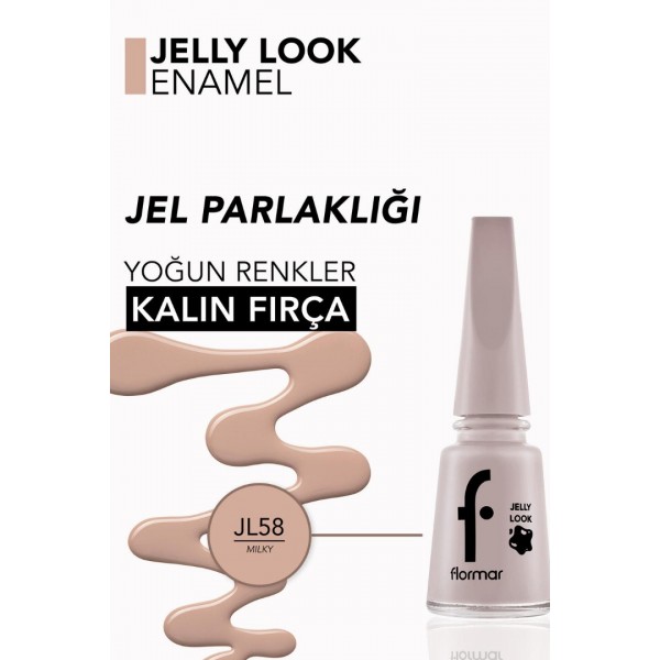 Flormar Jelly Look Yoğun Pigmentli ve Jel Görünümlü Oje JL58 Milky